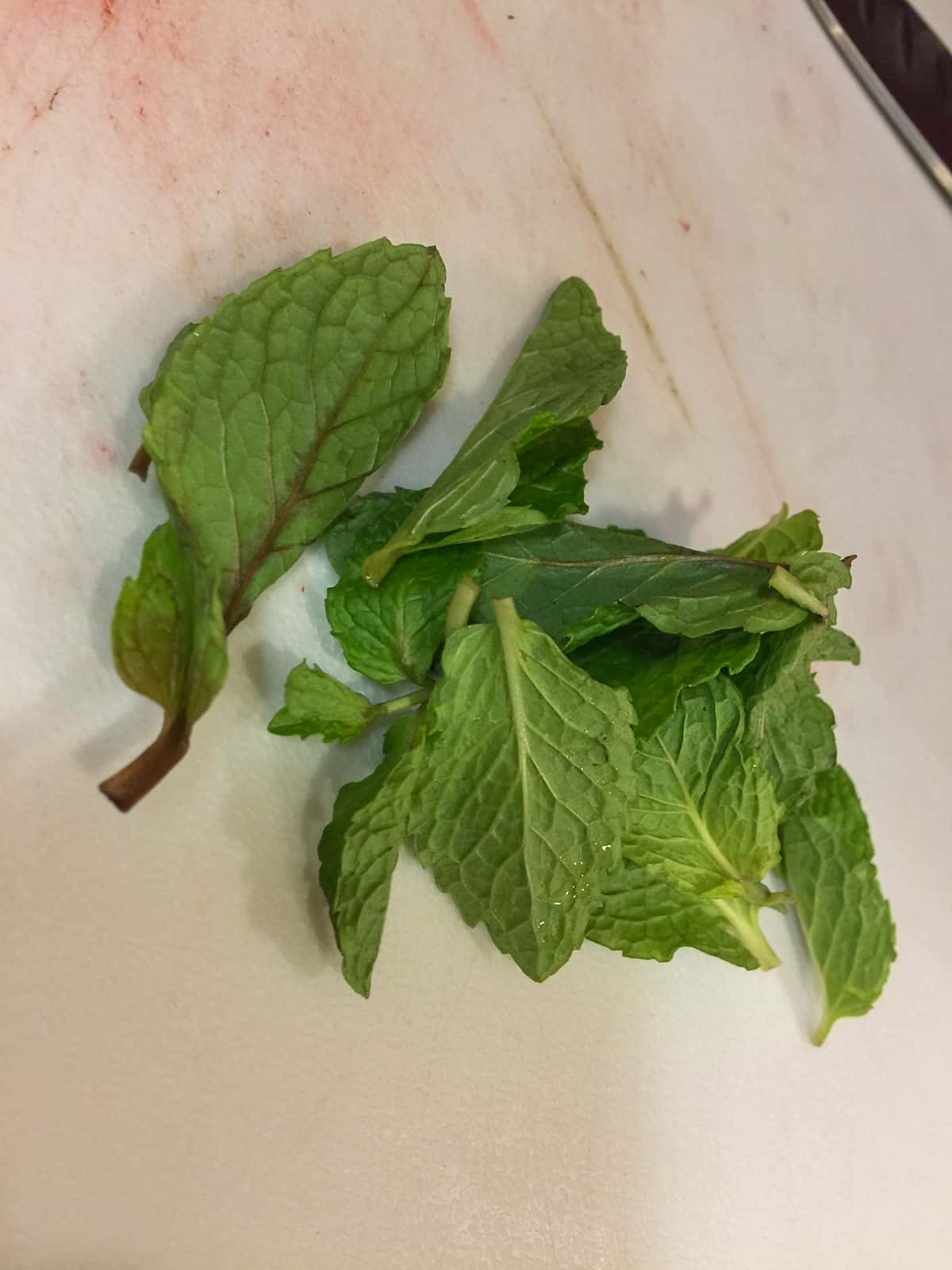 mint for the strawberry lemonade cocktail