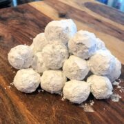 chocolate truffles rolled in powdered sugar