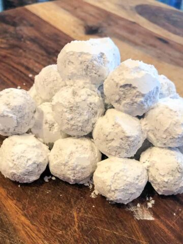 chocolate truffles rolled in powdered sugar