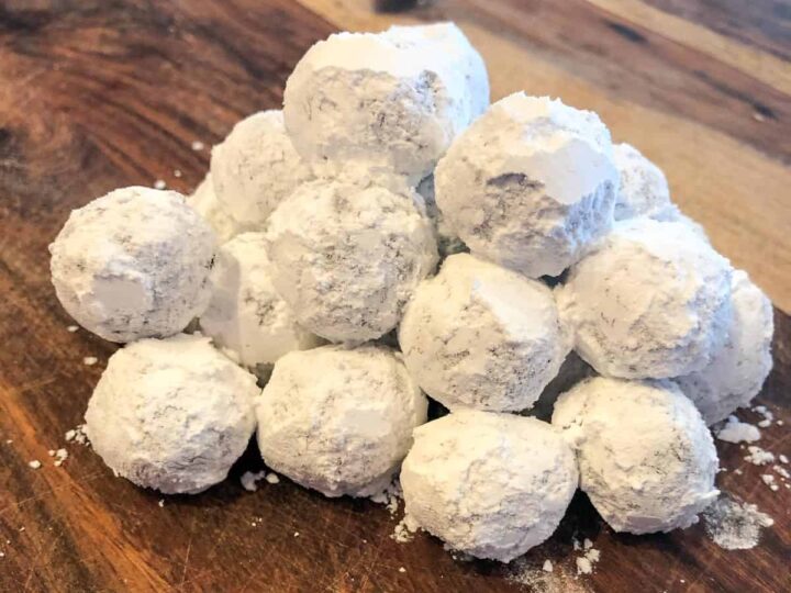 chocolate truffles rolled in powdered sugar