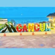 Cancun Mexico sign at the JW Marriott.
