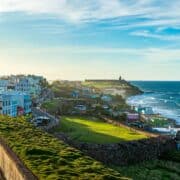 aerial view of the coast of san juan puerto rico.