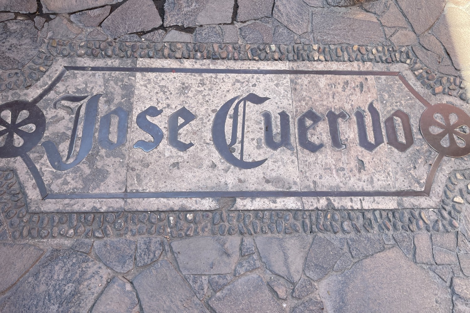José Cuervo name embedded in stone.